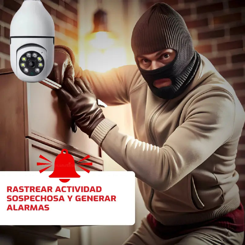 CÁMARA BOMBILLO 360° | Seguridad total sin cables ni complicaciones 📸