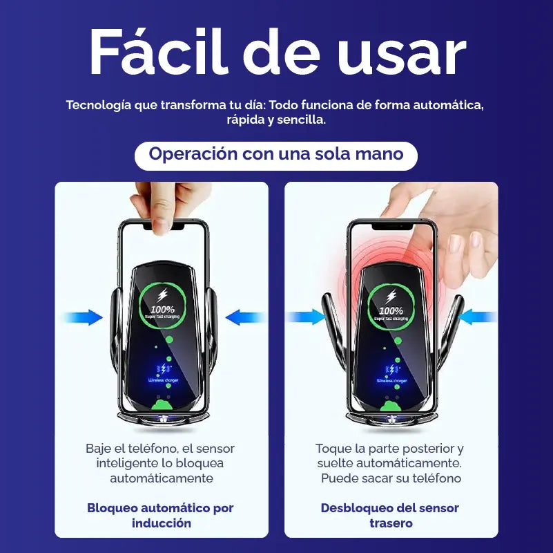 Soporte Cargador Inteligente – Cargá sin cables y manejá con libertad ⚡