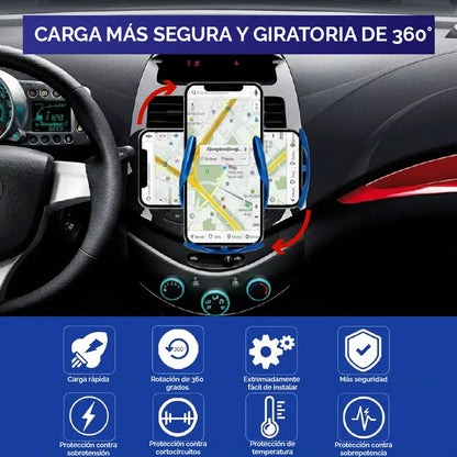 Soporte Cargador Inteligente – Cargá sin cables y manejá con libertad ⚡